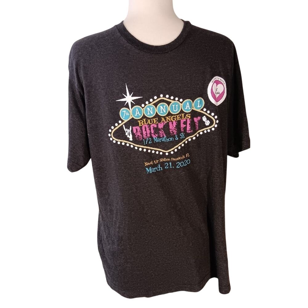 Blue Angels T-Shirt Size L Rock N Fly 2020 Shirt Short Sleeve Vegas Style Size L